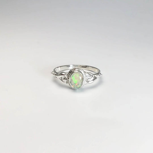 Faceted Ethiopian Fire Opal Ring-Rocks and Gems Canada