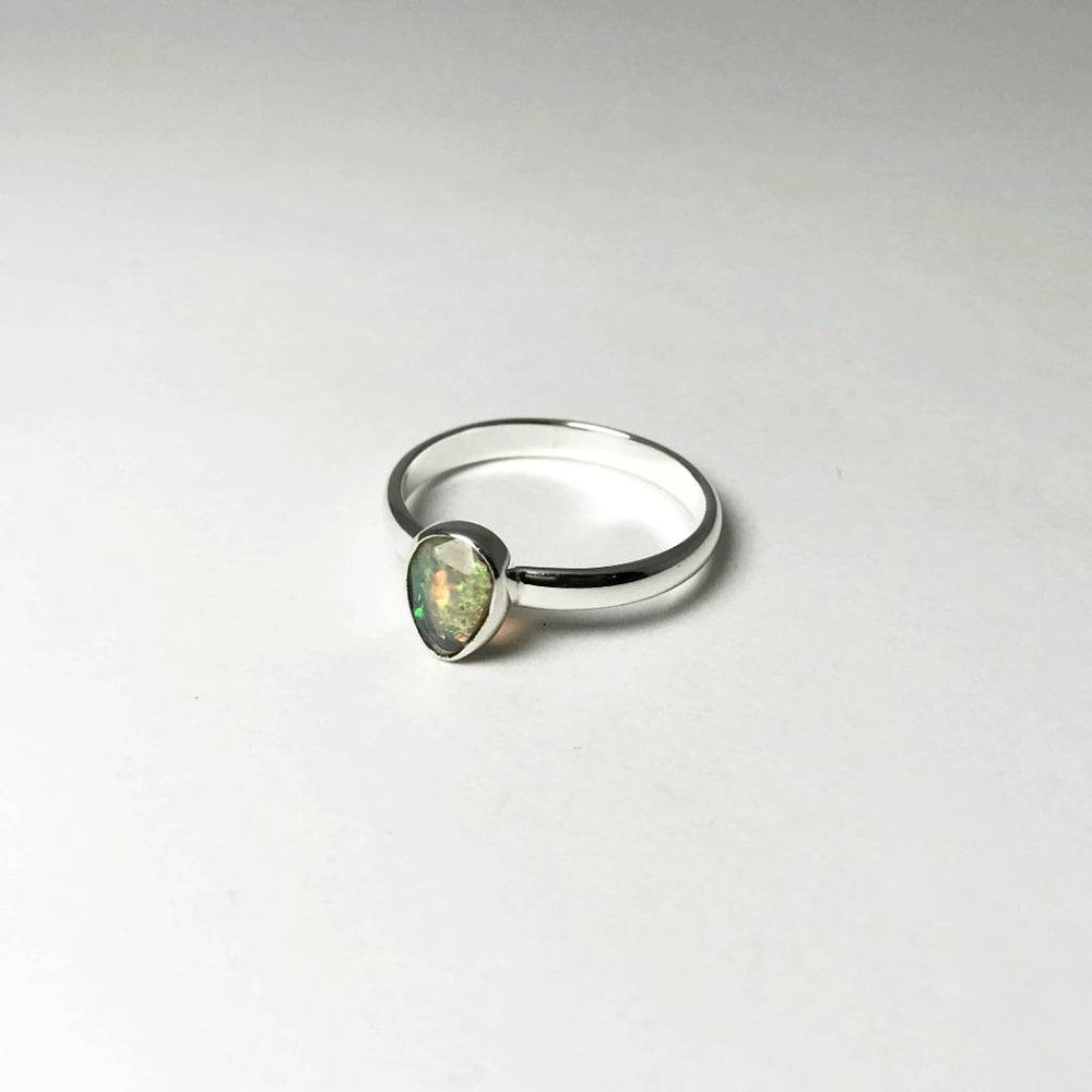 Faceted Ethiopian Fire Opal Ring-Rocks and Gems Canada