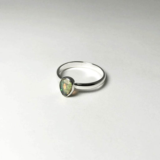 Faceted Ethiopian Fire Opal Ring-Rocks and Gems Canada