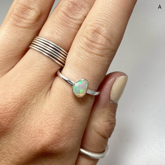 Faceted Ethiopian Fire Opal Ring-Rocks and Gems Canada