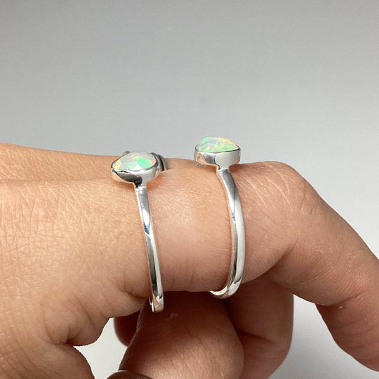 Faceted Ethiopian Fire Opal Ring-Rocks and Gems Canada