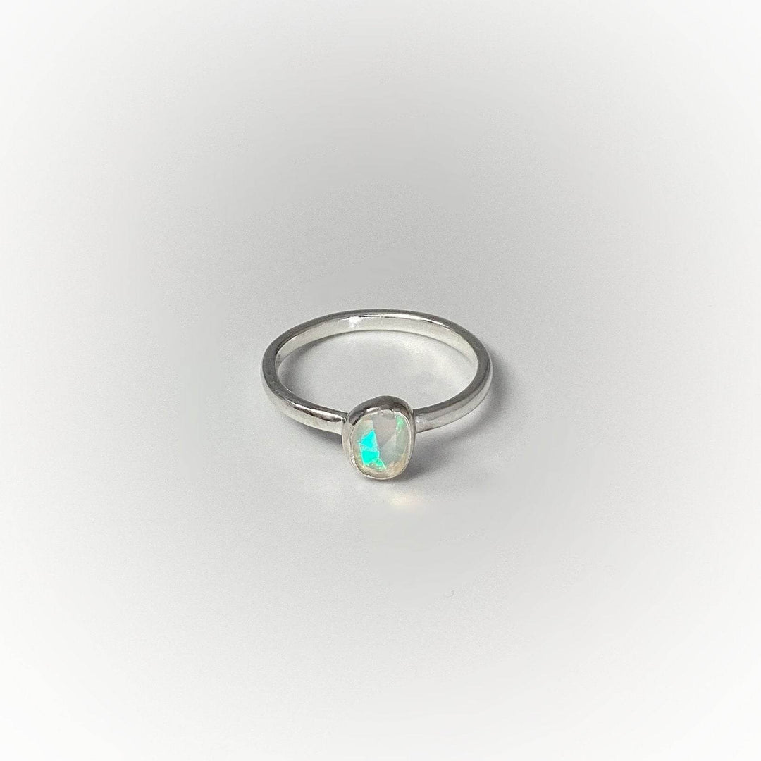 Faceted Ethiopian Fire Opal Ring-Rocks and Gems Canada