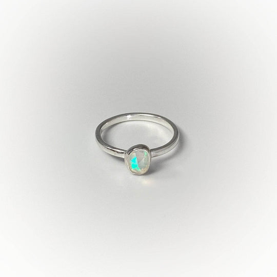 Faceted Ethiopian Fire Opal Ring-Rocks and Gems Canada