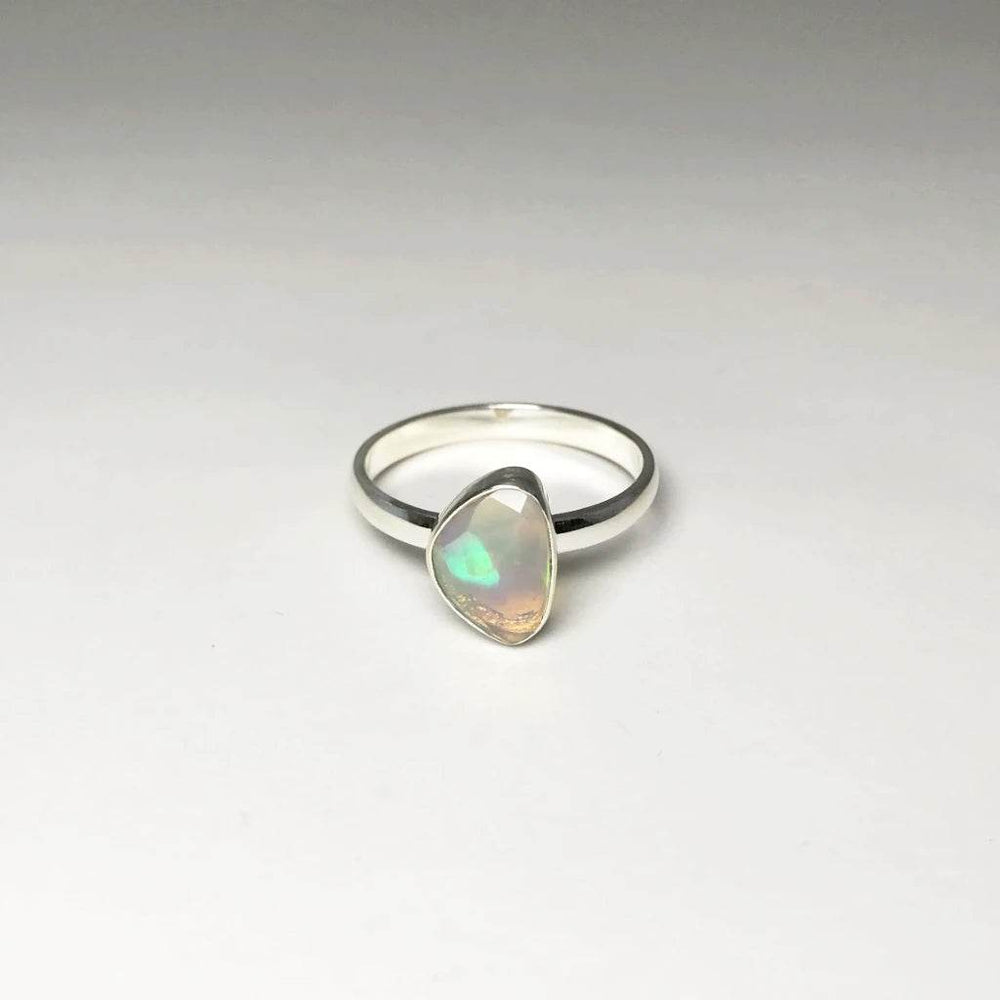 Faceted Ethiopian Fire Opal Ring-Rocks and Gems Canada