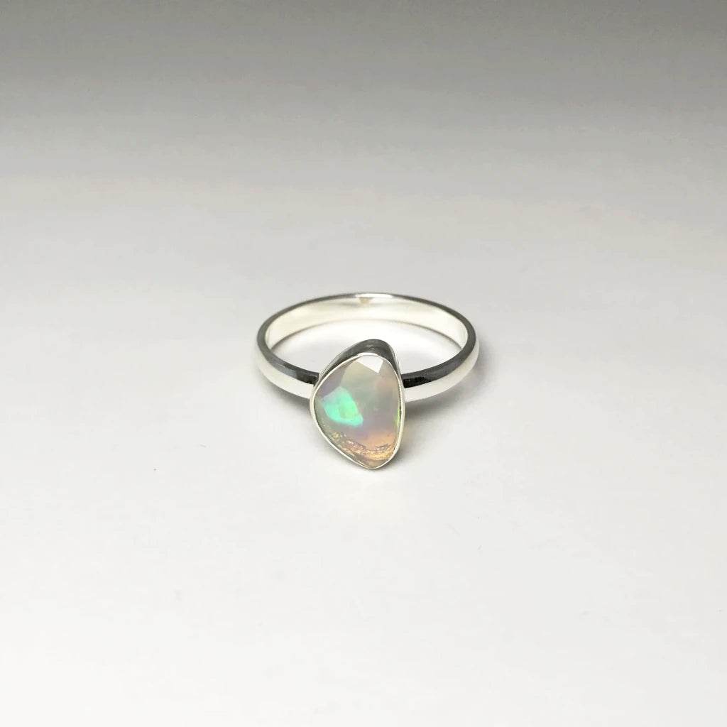 Faceted Ethiopian Fire Opal Ring-Rocks and Gems Canada