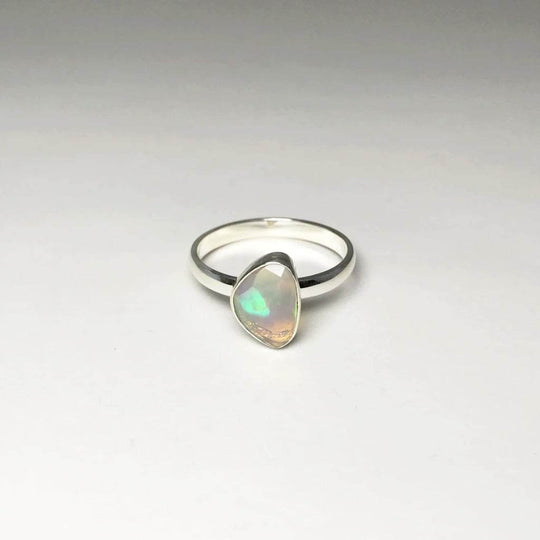 Faceted Ethiopian Fire Opal Ring-Rocks and Gems Canada
