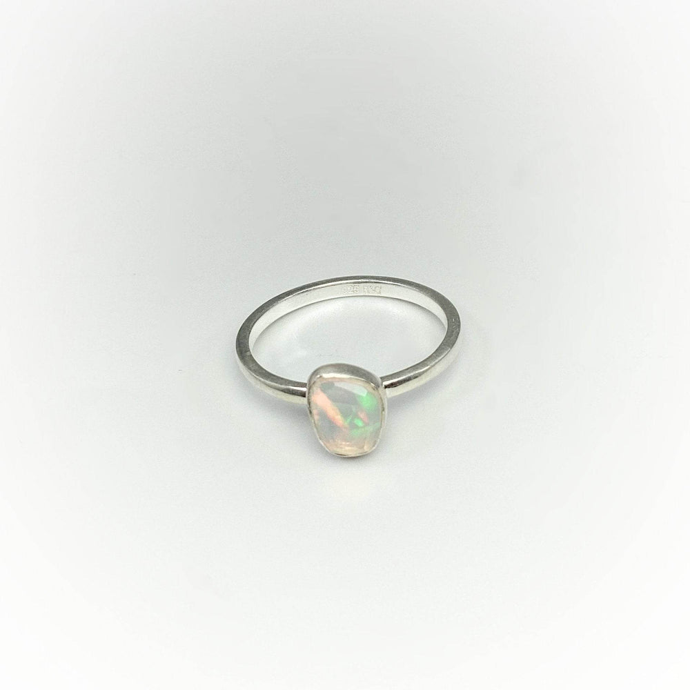 Faceted Ethiopian Fire Opal Ring-Rocks and Gems Canada