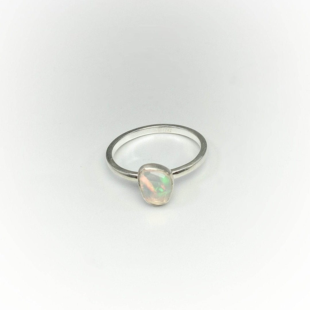 Faceted Ethiopian Fire Opal Ring-Rocks and Gems Canada