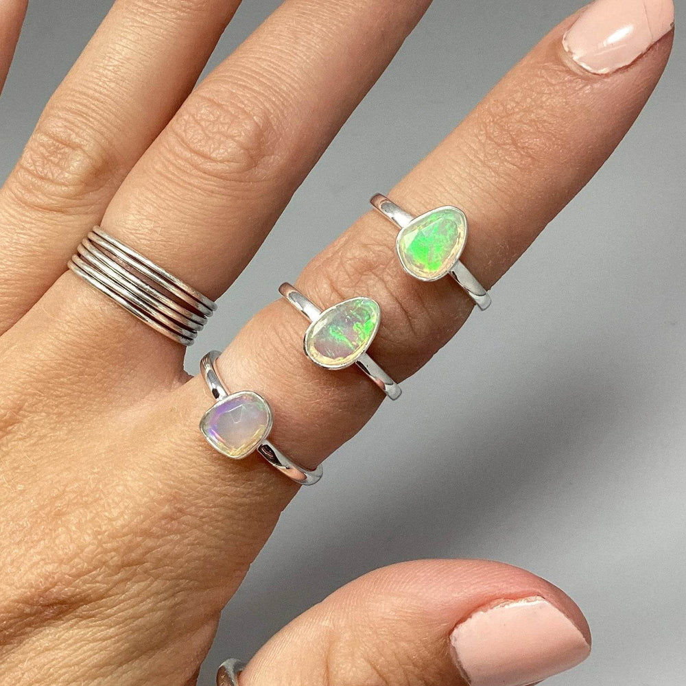 Faceted Ethiopian Fire Opal Ring-Rocks and Gems Canada
