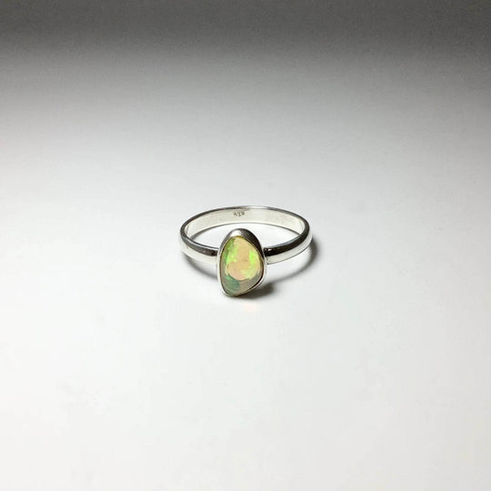 Faceted Ethiopian Fire Opal Ring-Rocks and Gems Canada