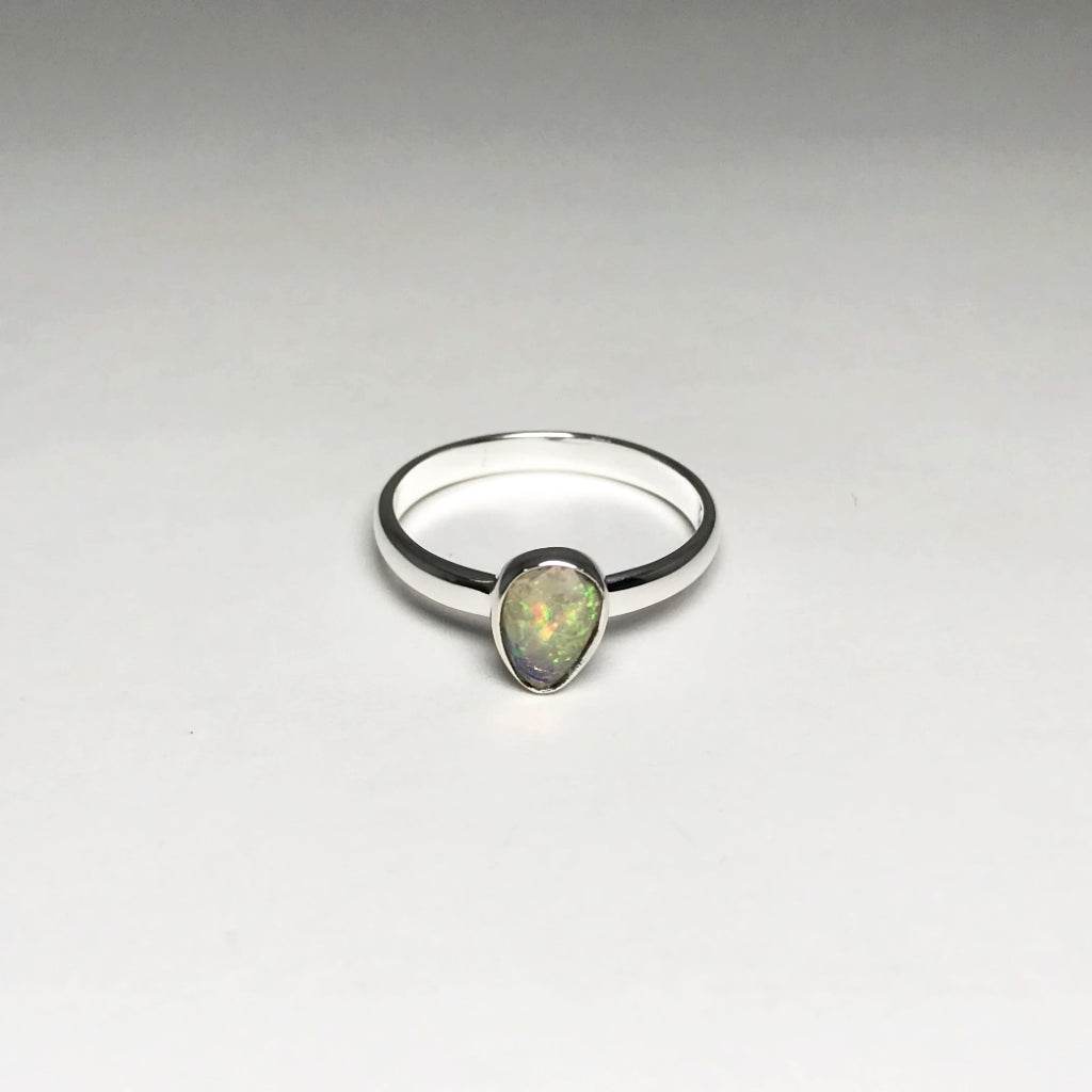 Faceted Ethiopian Fire Opal Ring-Rocks and Gems Canada