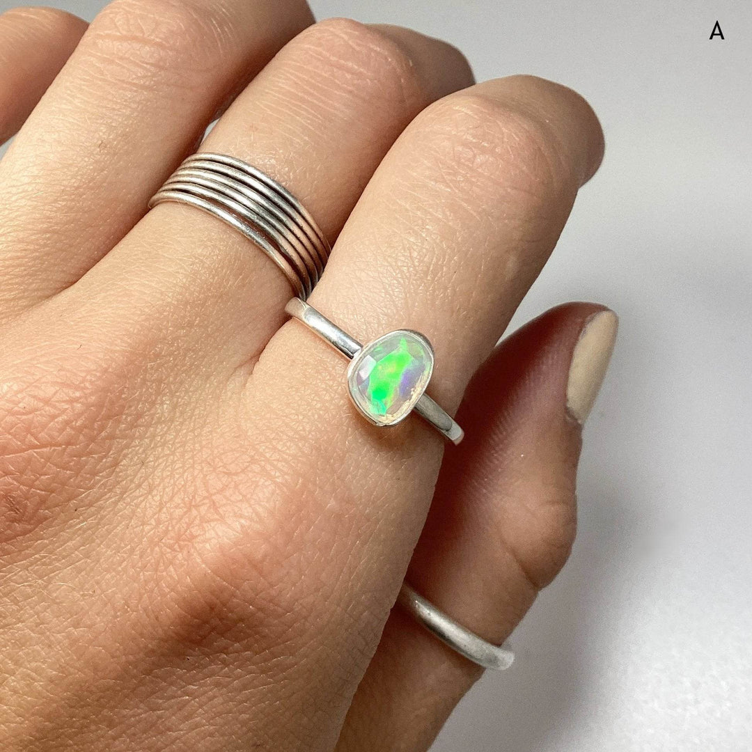 Faceted Ethiopian Fire Opal Ring-Rocks and Gems Canada