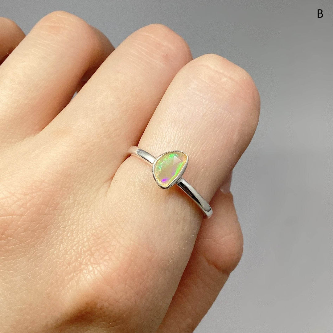 Faceted Ethiopian Fire Opal Ring-Rocks and Gems Canada