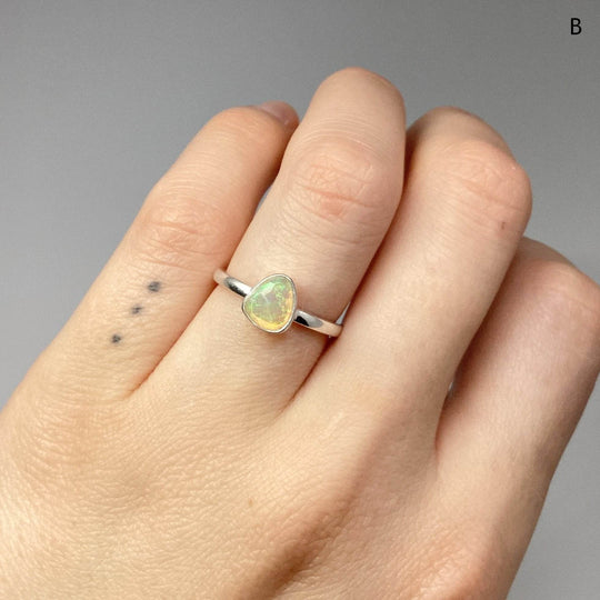 Faceted Ethiopian Fire Opal Ring-Rocks and Gems Canada