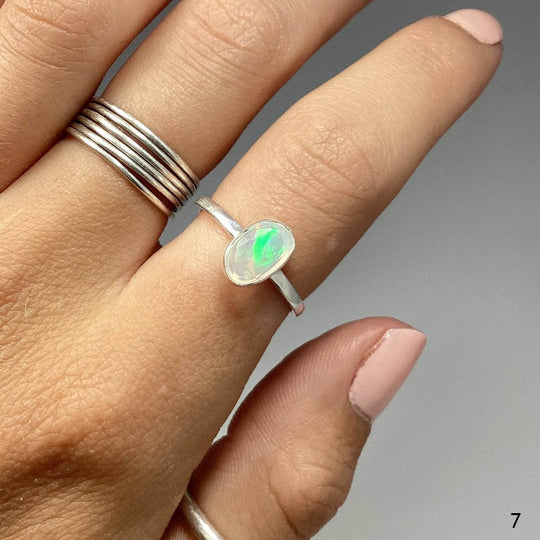 Faceted Ethiopian Fire Opal Ring-Rocks and Gems Canada