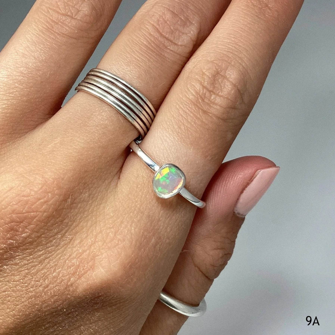 Faceted Ethiopian Fire Opal Ring-Rocks and Gems Canada