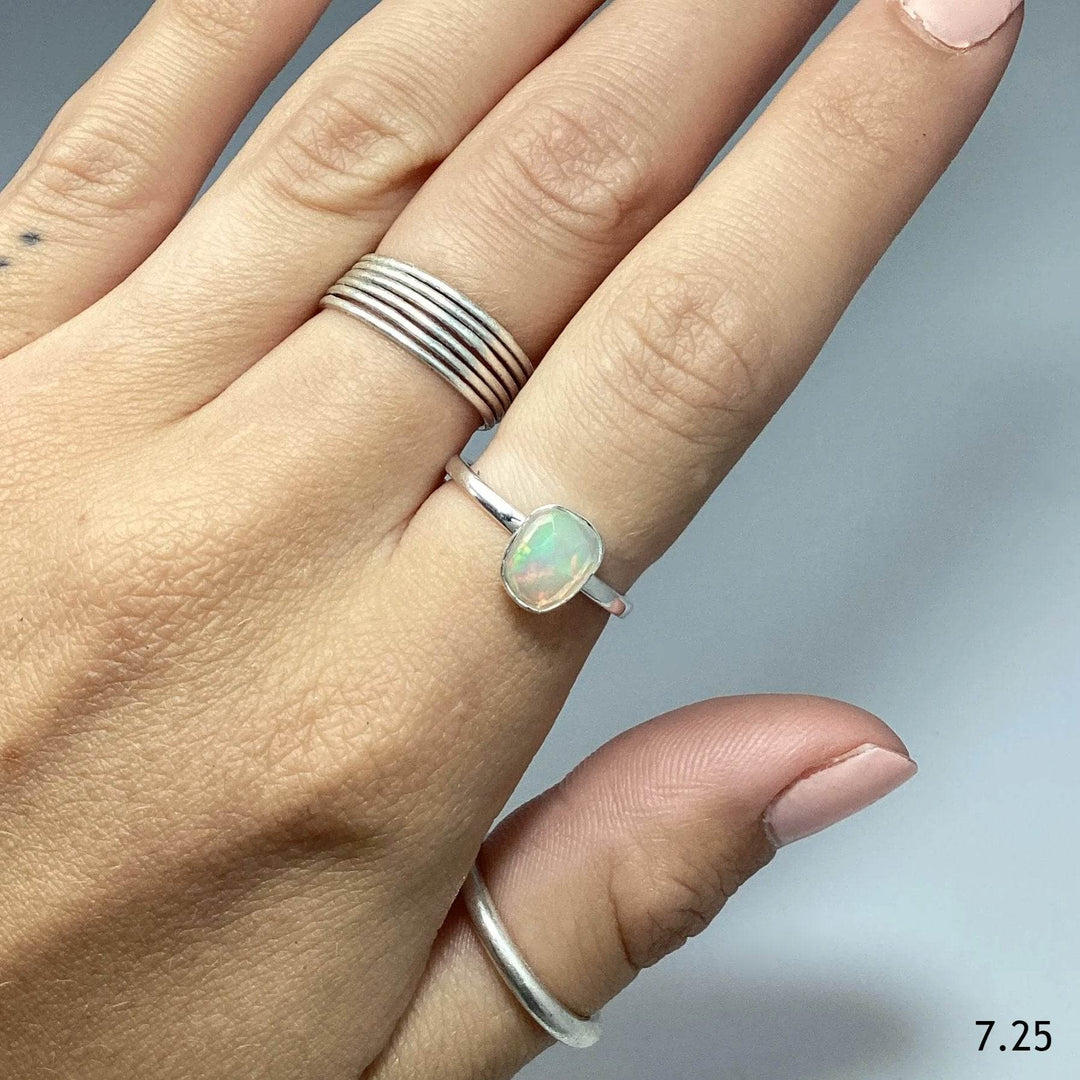 Faceted Ethiopian Fire Opal Ring-Rocks and Gems Canada
