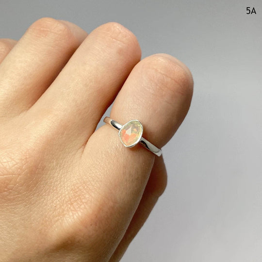 Faceted Ethiopian Fire Opal Ring-Rocks and Gems Canada