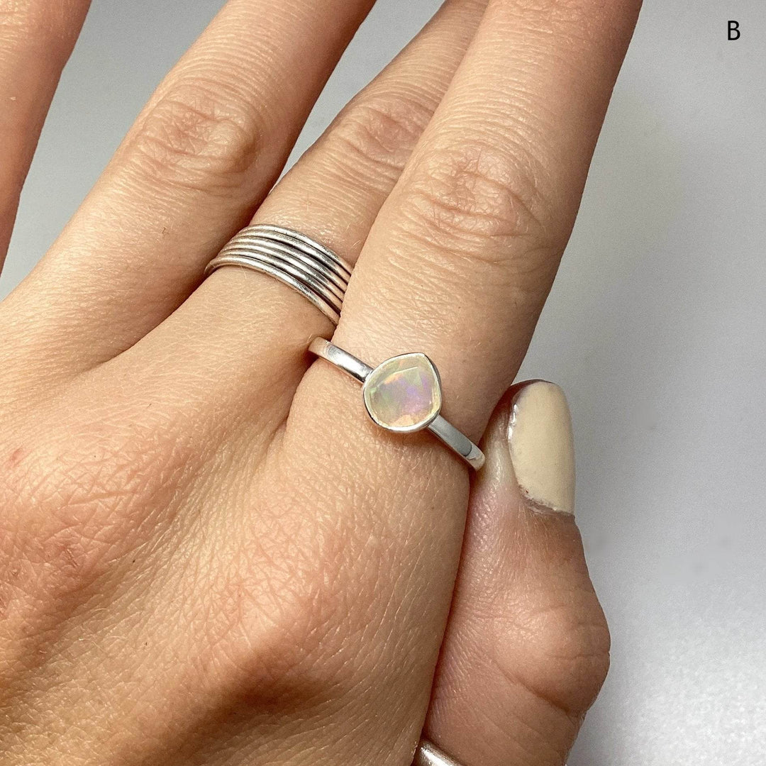 Faceted Ethiopian Fire Opal Ring-Rocks and Gems Canada