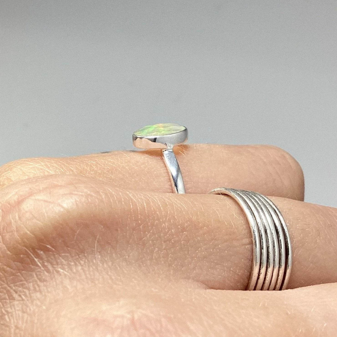 Faceted Ethiopian Fire Opal Ring-Rocks and Gems Canada