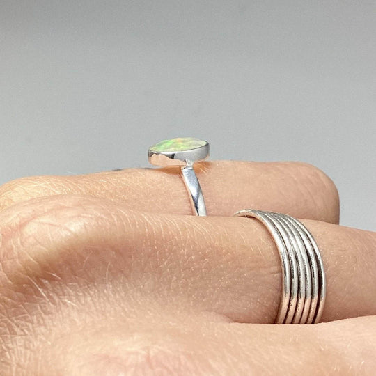 Faceted Ethiopian Fire Opal Ring-Rocks and Gems Canada