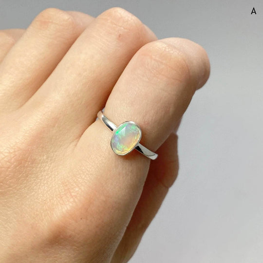 Faceted Ethiopian Fire Opal Ring-Rocks and Gems Canada