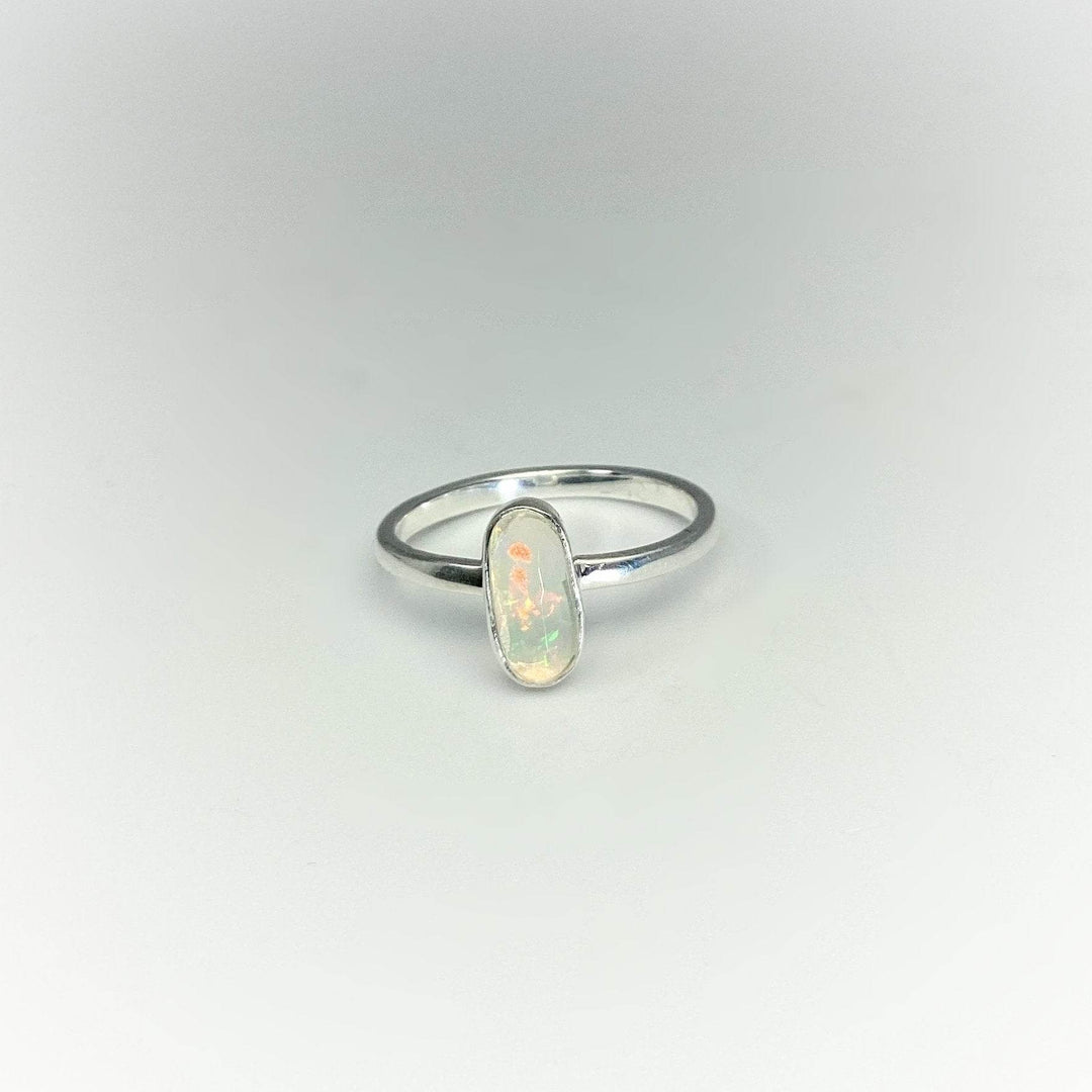 Faceted Ethiopian Fire Opal Ring-Rocks and Gems Canada