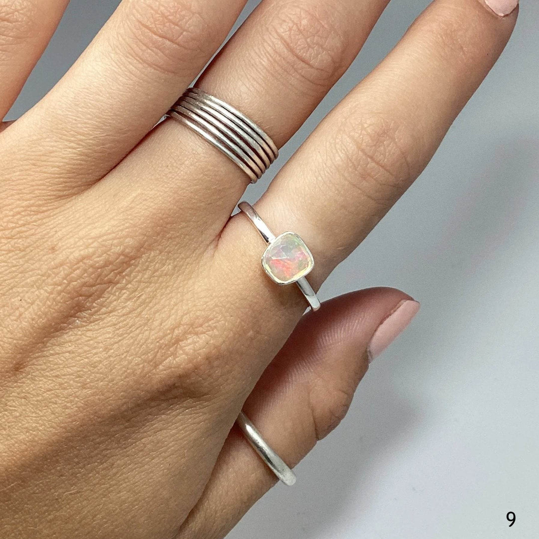 Faceted Ethiopian Fire Opal Ring-Rocks and Gems Canada