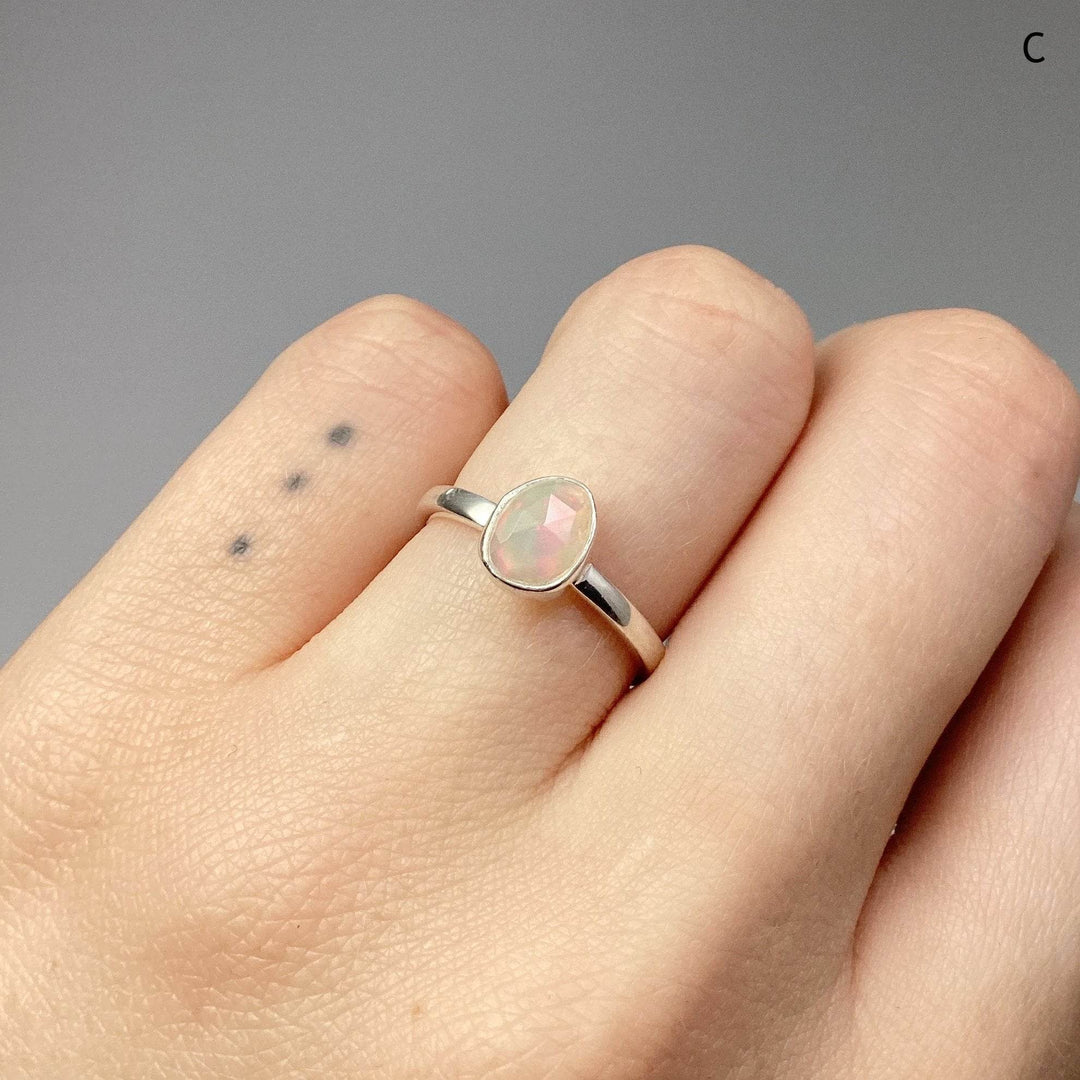 Faceted Ethiopian Fire Opal Ring-Rocks and Gems Canada