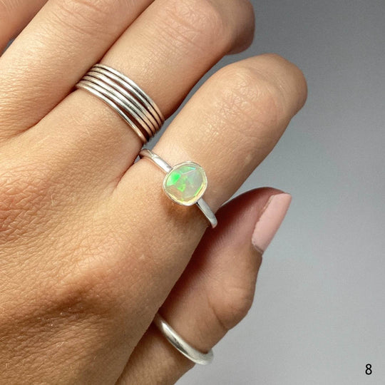 Faceted Ethiopian Fire Opal Ring-Rocks and Gems Canada