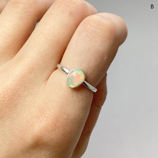 Faceted Ethiopian Fire Opal Ring-Rocks and Gems Canada