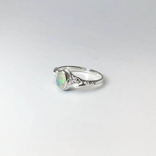 Faceted Ethiopian Fire Opal Ring-Rocks and Gems Canada