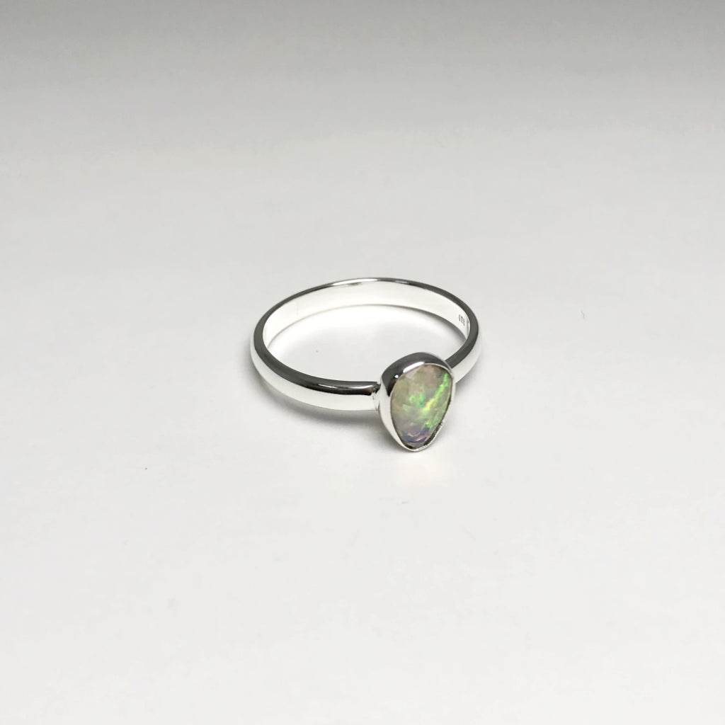 Faceted Ethiopian Fire Opal Ring-Rocks and Gems Canada