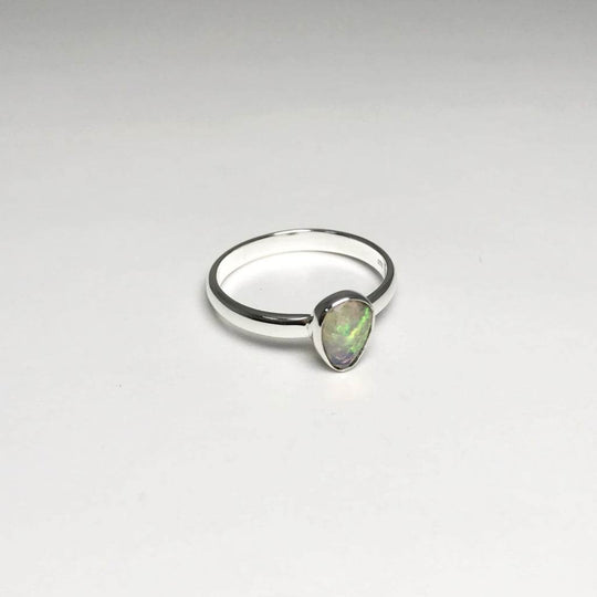 Faceted Ethiopian Fire Opal Ring-Rocks and Gems Canada