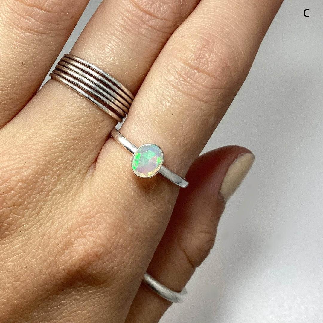 Faceted Ethiopian Fire Opal Ring-Rocks and Gems Canada