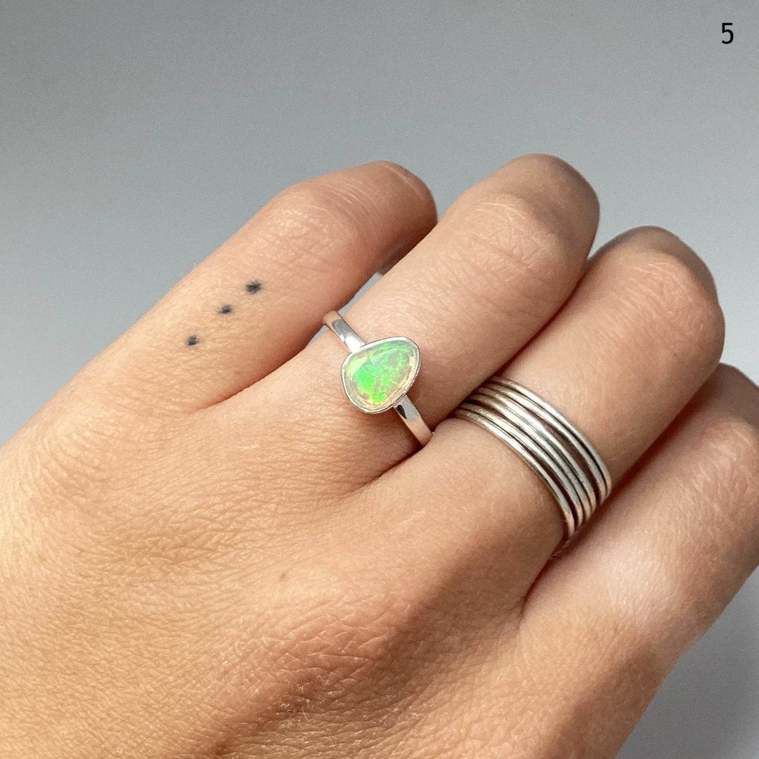 Faceted Ethiopian Fire Opal Ring-Rocks and Gems Canada