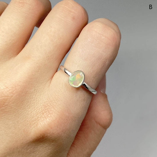 Faceted Ethiopian Fire Opal Ring-Rocks and Gems Canada