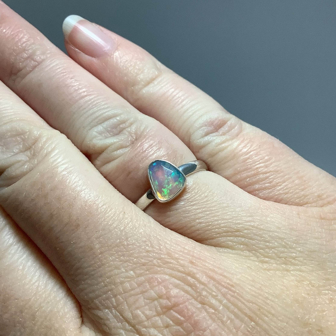Faceted Ethiopian Fire Opal Ring-Rocks and Gems Canada