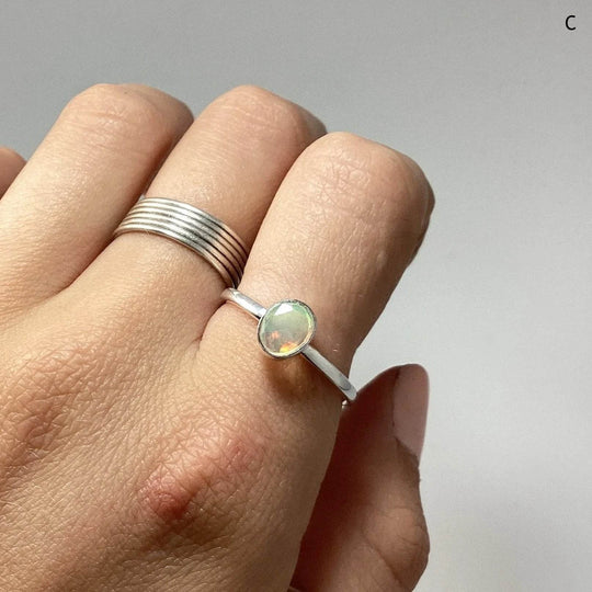 Faceted Ethiopian Fire Opal Ring-Rocks and Gems Canada