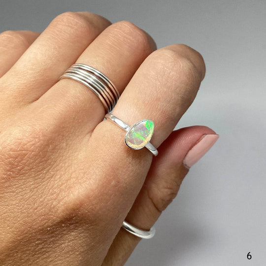 Faceted Ethiopian Fire Opal Ring-Rocks and Gems Canada