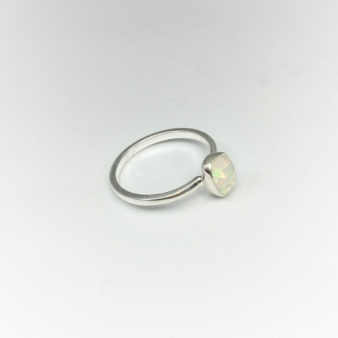 Faceted Ethiopian Fire Opal Ring-Rocks and Gems Canada
