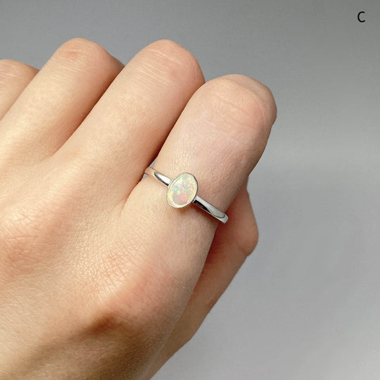 Faceted Ethiopian Fire Opal Ring-Rocks and Gems Canada