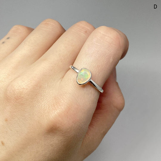 Faceted Ethiopian Fire Opal Ring-Rocks and Gems Canada