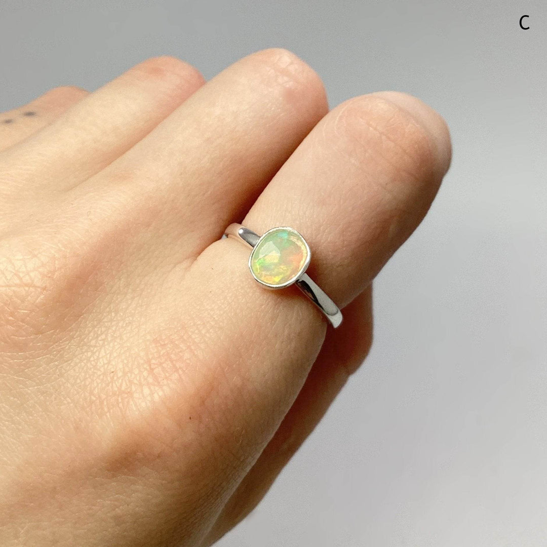 Faceted Ethiopian Fire Opal Ring-Rocks and Gems Canada