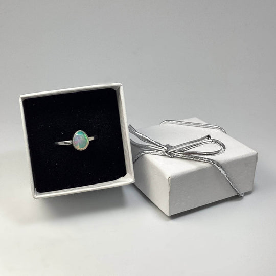 Faceted Ethiopian Fire Opal Ring-Rocks and Gems Canada