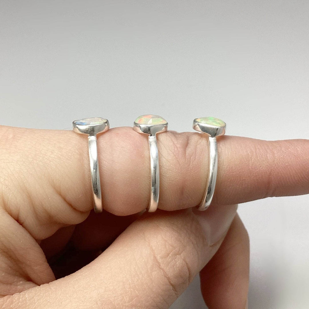 Faceted Ethiopian Fire Opal Ring-Rocks and Gems Canada