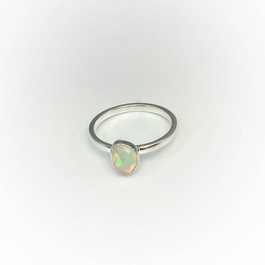 Faceted Ethiopian Fire Opal Ring-Rocks and Gems Canada