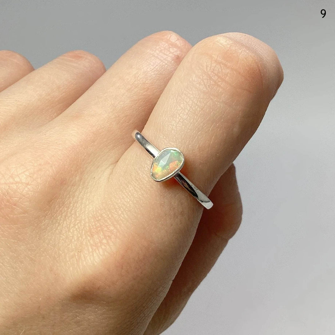 Faceted Ethiopian Fire Opal Ring-Rocks and Gems Canada