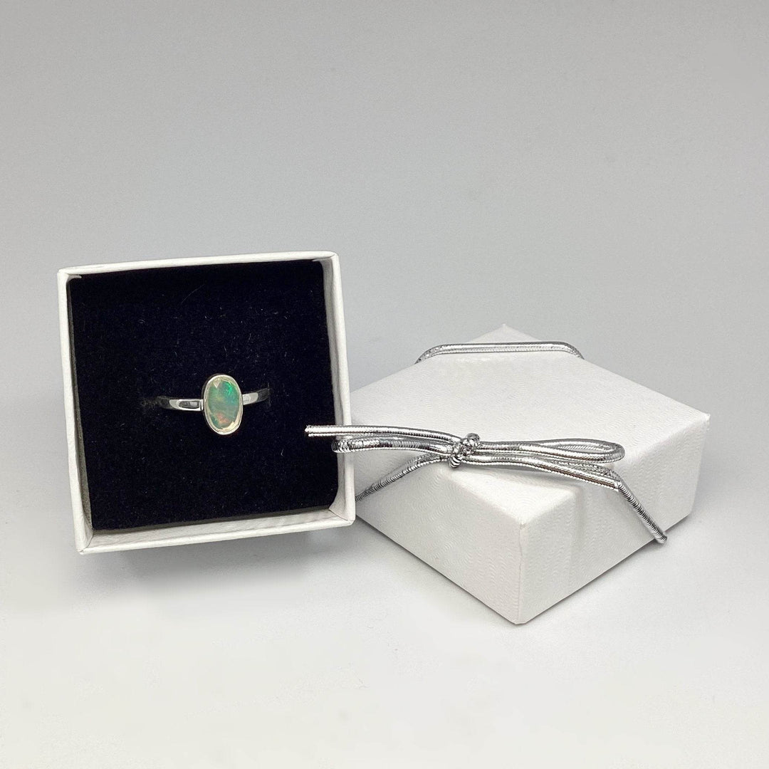 Faceted Ethiopian Fire Opal Ring-Rocks and Gems Canada