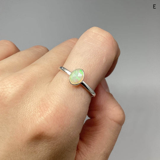 Faceted Ethiopian Fire Opal Ring-Rocks and Gems Canada